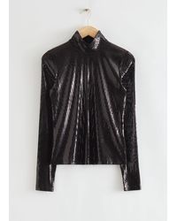 & Other Stories - Fitted Sequin Turtleneck Top - Lyst