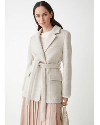 & Other Stories Belted Wool Blazer - Natural