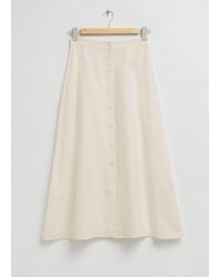 & Other Stories - Buttoned A-line Midi Skirt - Lyst