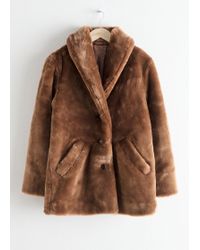 & Other Stories Short Faux Fur Coat - Brown