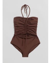 & Other Stories - Ruched Bandeau Swimsuit - Lyst