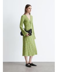 & Other Stories - Floral V-Neck Midi Dress - Lyst