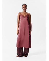& Other Stories - Satin Slip Midi Dress - Lyst