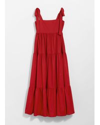 & Other Stories - Tiered Tie-Strap Midi Dress - Lyst