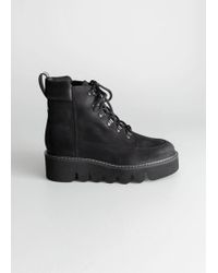 other stories tassel lace up boots