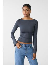 Stradivarius - Maglietta Poliammide Scollo A Barchetta - Lyst