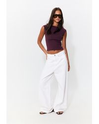 Stradivarius - T-Shirt Basic Scollo A Barchetta - Lyst