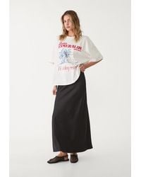 Stradivarius - Gonna Midi Satinata - Lyst