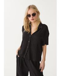 Stradivarius - Camicia A Maniche Corte Misto Lino - Lyst