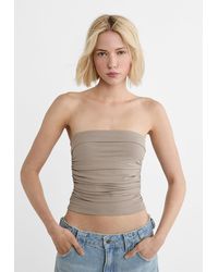 Stradivarius - Top A Fascia Con Risvolto Effetto Arricciato - Lyst