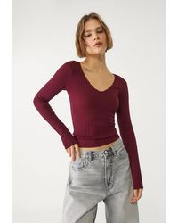 Stradivarius - Maglietta Con Scollo A V Seamless - Lyst