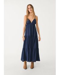 Stradivarius - Abito Lungo Fluido Ricamato - Lyst