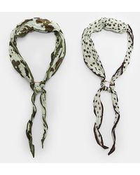 Stradivarius - Confezione Da 2 Bandane A Pois E Stampa Animalier - Lyst