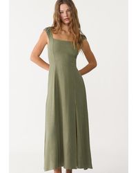 Stradivarius - Vestito Midi Fluido Con Schiena Incrociata - Lyst