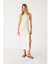 Stradivarius - Vestito Halter Midi - Lyst