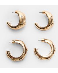 Stradivarius - Set Di 2 Orecchini A Forma Di Fiore - Lyst