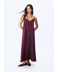 Stradivarius - Abito Lungo Fluido Satinato - Lyst