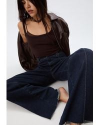 Stradivarius - D63 Jeans Gamba Larga Cuciture - Lyst