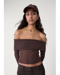 Stradivarius - Maglia Con Scollo Bardot - Lyst