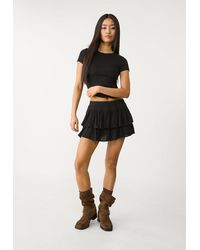 Stradivarius - Gonna Pantalone Mini Volant - Lyst