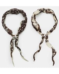 Stradivarius - Confezione Da 2 Bandane A Pois E Stampa Animalier - Lyst