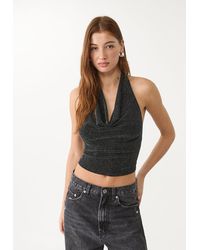 Stradivarius - Top Halter Brillantini - Lyst