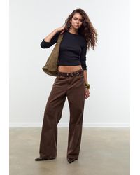 Stradivarius - Maglietta Canneté A Maniche Lunghe - Lyst
