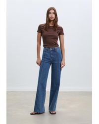 Stradivarius - D63 Jeans Gamba Larga Cuciture - Lyst