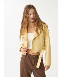 Stradivarius - Giacca Biker Con Cintura - Lyst