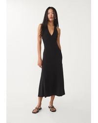 Stradivarius - Abito Midi Con Nodo Sulla Schiena - Lyst