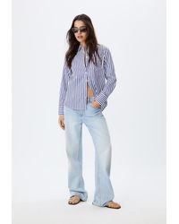Stradivarius - Camicia Basic A Righe Con Tasca - Lyst
