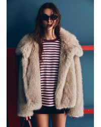 Stradivarius - Giacca Basic Collo Alto Pelliccia Sintetica - Lyst