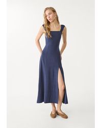 Stradivarius - Vestito Midi Fluido Con Schiena Incrociata - Lyst