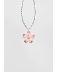 Stradivarius - Collana Con Catena E Fiore Smaltato - Lyst