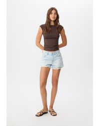 Stradivarius - Maglietta Basic Fitted Effetto Arricciato - Lyst