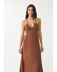 Stradivarius - Vestito Morbido Lungo Perline - Lyst