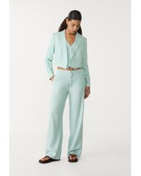 Stradivarius - Pantaloni Dritti Fluidi Con Lino - Lyst