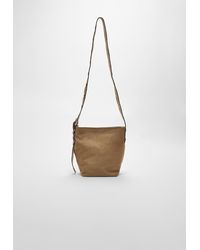 Stradivarius - Borsa A Tracolla Effetto Camoscio Con Dettaglio Manico - Lyst
