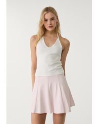 Stradivarius - Top Halter Con Allacciatura - Lyst
