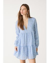 Stradivarius - Vestito Corto Fluido Ricamato - Lyst