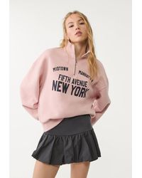Stradivarius - Felpa Con Cerniera E Ricami - Lyst