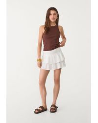 Stradivarius - Pantalone A Gonna Fluido Con Volant - Lyst