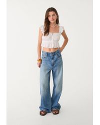 Stradivarius - Top Fluido Con Volant - Lyst