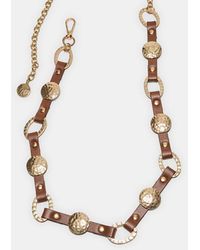 Stradivarius - Cintura Metallica Effetto Pelle - Lyst
