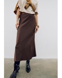 Stradivarius - Gonna Midi Satinata - Lyst