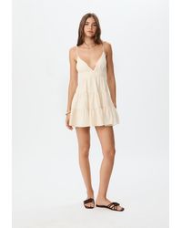 Stradivarius - Abito Corto E Fluido Con Lacci Sulla Schiena - Lyst
