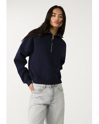 Stradivarius - Felpa Con Collo Alto E Cerniera - Lyst