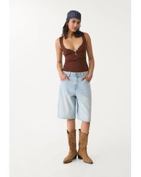 Stradivarius - D95 Jort Bermuda Denim - Lyst