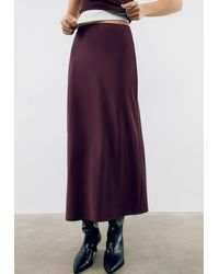 Stradivarius - Gonna Midi Satinata - Lyst