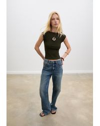 Stradivarius - T-Shirt Basic Scollo A Barchetta - Lyst